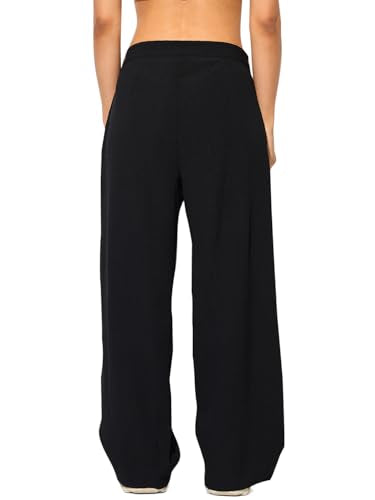 ONLY Women Loose Fit High-Rise Black Pants