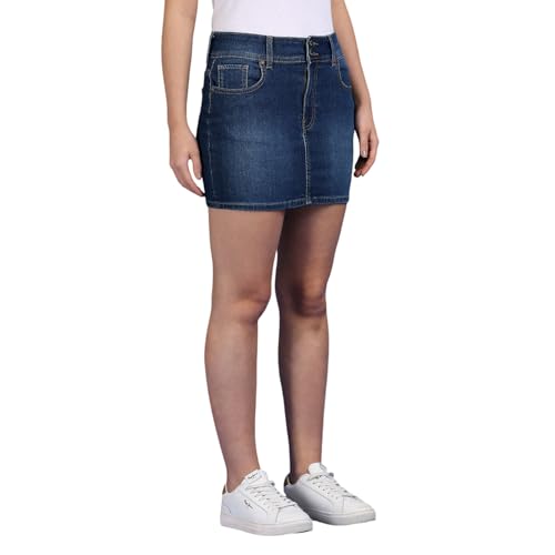 Pepe Jeans Dark Blue Mid Waist Mini Denim Skirt