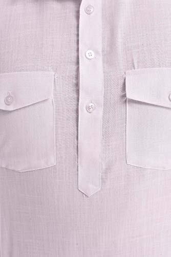 Royal Kurta Mens Linen Cotton Pathani Kurta Patiala Salwar Set White