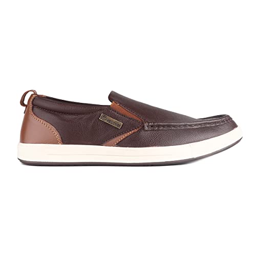 Red Chief Genuine Leather Casual Slip-On Boat Shoes for Men | Stylish & Comfortable Shoes | Brown | RC3887
