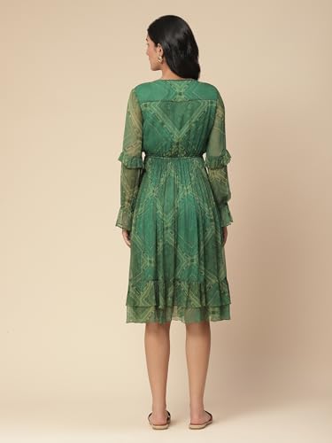 Aarke Ritu Kumar Green Printed Long Dress