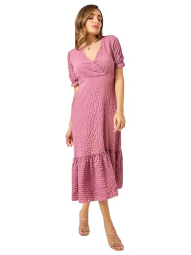 Styli Women's Polyester Wrap Maxi Casual Dress (7007379829_Purple
