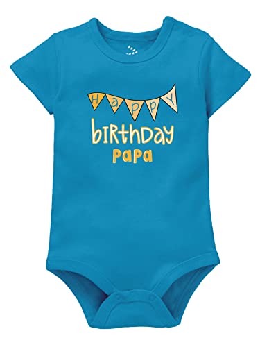 Zeezeezoo Happy Birthday Papa Printed Baby Clothes Daddy Birthday Special Dress for Baby Boy & Girl 100% Cotton Romper 0-3 Months