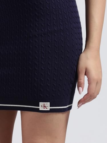 Slim Fit Cable Knitted Mid Rise Skirt