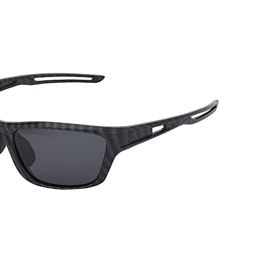 Carlton London-Premium-Men's-Black Toned Polarised and UV Protected Lens Sports Sunglasses