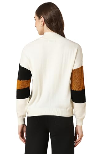 Allen Solly Women's Acrylic Crew Neck Sweater (AHSWCRGH821444_White