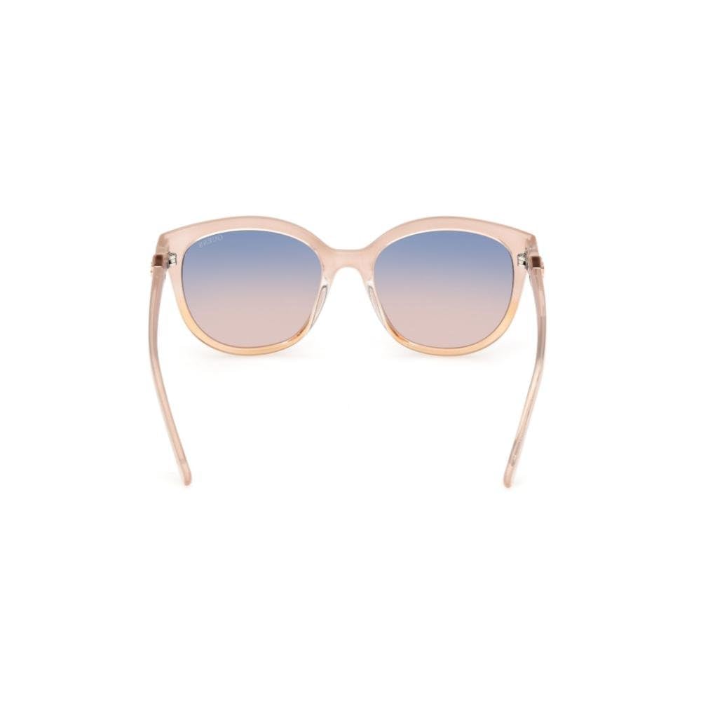 Guess sunglasses| 100% UV protected | Gradient | Full Rim | Round | Women | Large | Shiny Crystal Beige Polycarbonate Frame | Smoke Gradient Lens