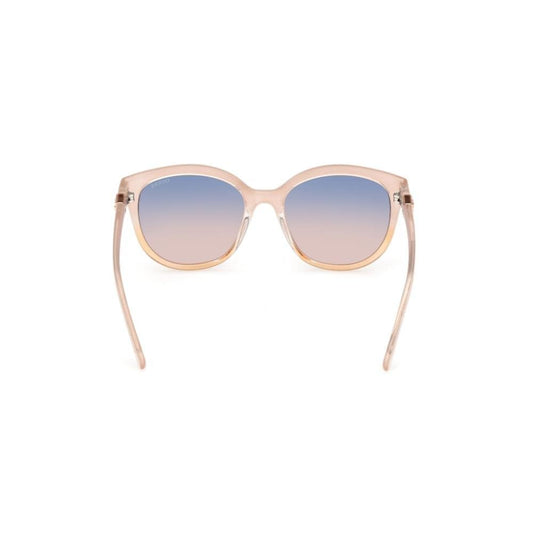 Guess sunglasses| 100% UV protected | Gradient | Full Rim | Round | Women | Large | Shiny Crystal Beige Polycarbonate Frame | Smoke Gradient Lens