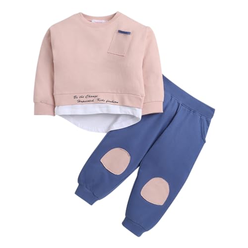 Hopscotch Boys Cotton Jogger Set In Pink Color For Ages (5-6 Years)