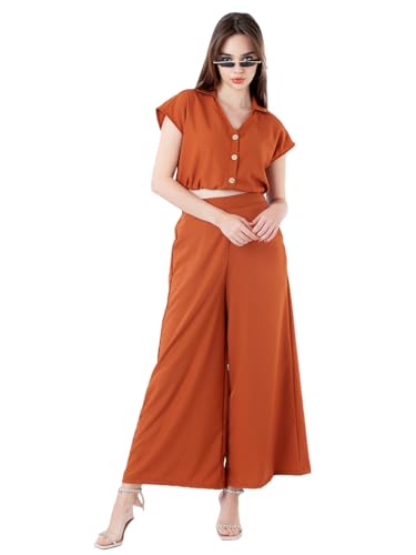 Zink London Women's Brown Solid Regular Trouser