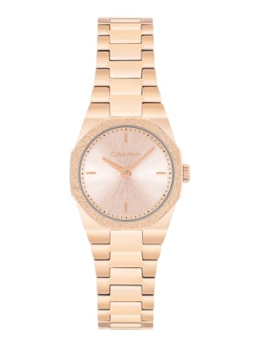 Calvin Klein Geometric Elegance Qtz Basic Slim Carnation Gold Round Dial Women's Watch- 25100143