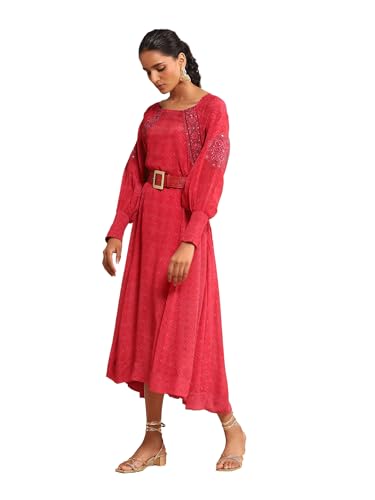 Ritu Kumar Fuschia Printed Dress with Camisole