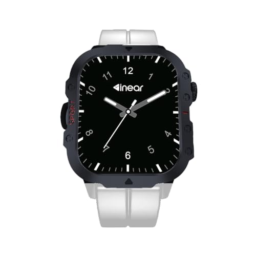 inear INWATCH+ 2.01 Smartwatch | Bluetooth Calling with Wireless Charging | 100 Hrs Battery | IPX4 Water Resistant | Fitness Tracker | Heart Rate & Sleep Monitor | Android & iOS Compatible | White