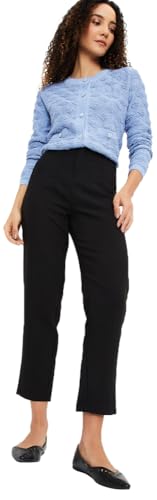 Max Women's Regular Casual Pants (SFB3507_Black