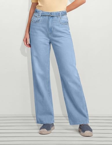 U.S. POLO ASSN. High Rise Straight Fit Jeans Light Blue
