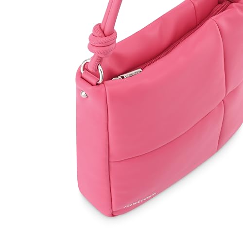 Fastrack Solid PU Zipper Closure Women's Casual Shoulder Bag (Pink, MEDIUM)