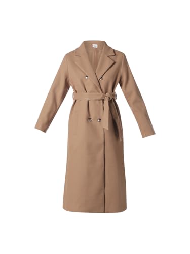 ONLY Women's Solid Loose Fit Brown Coat