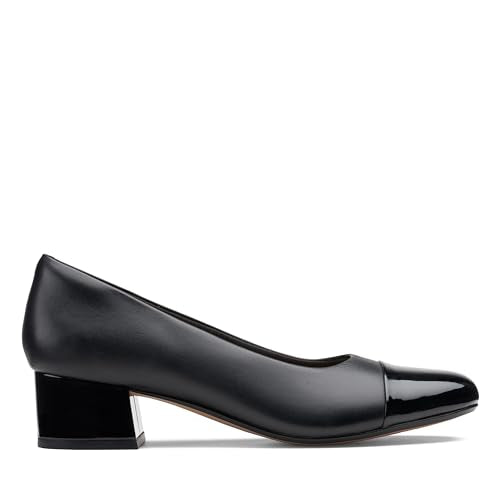Clarks Women's Marilyn Sara Pump, Black Leather/Synthetic Combi, 11W