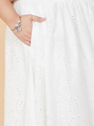 Women Schiffili Midi Skirt (Ivory_S)