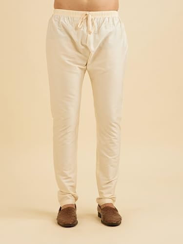 Manyavar Men's Cotton Blend Printed Kurta Set (Green,XXL)