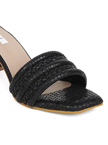 ELLE Women's Black Block Sandals