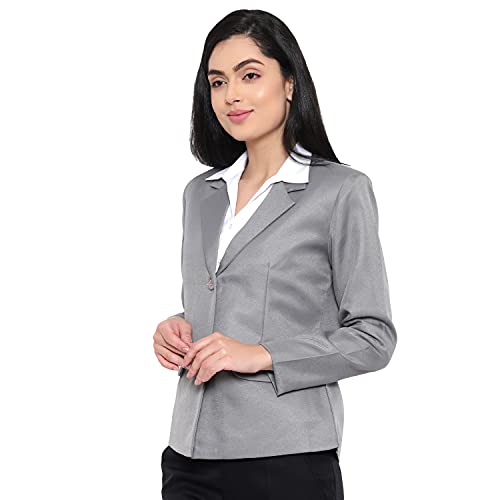 Blue Ronin Stylish Regular Fit Stylish Formal Blazer for Women's Grey_S