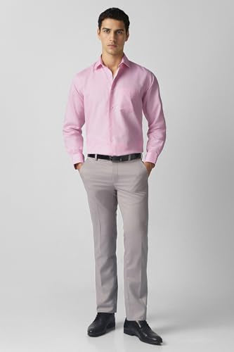 Men Pink Solid Full Sleeves Formal Shirt
