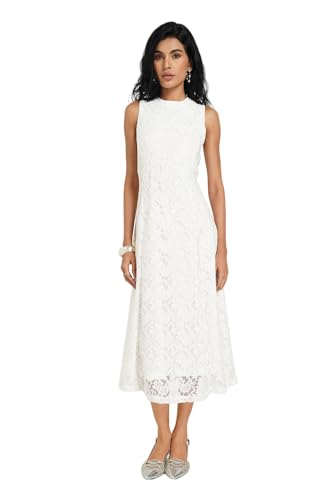 Annabelle by Pantaloons Women's Polyester Classic Midi Dress (AW25WWANDRS00003D60A169_Bright White