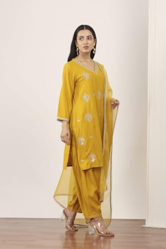 Rangriti Viscose Polyester Printed Straight Festive Kurta With Salwar And Dupatta