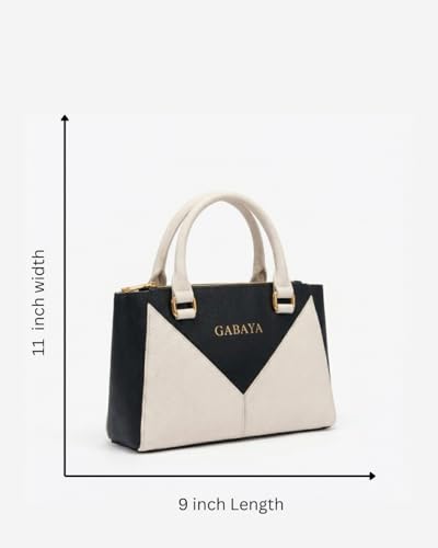 GABAYA Virelle Vegan Leather Handbag for Women | Geometric Structured Top Handle Bag | Stylish Designer Purse for Office, Party & Daily Use