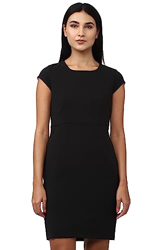 Van Heusen Women's Polyester Blend Classic Knee-Length Formal Dress (VWDRCRGBS06113_Charcoal