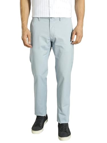 Men Brooklyn Fit Cotton Stretch Trouser, Sky, 34