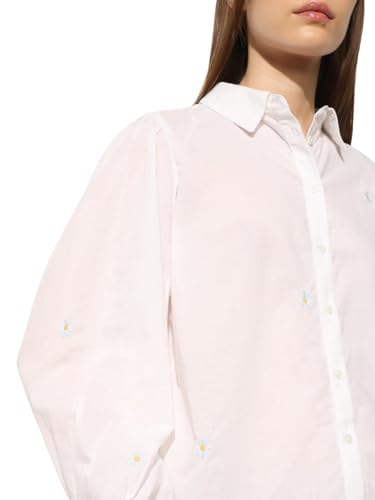 ONLY Women's Solid Regular Fit White Shirt