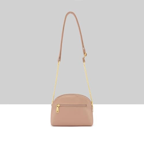 Caprese Rain Medium Sling Bag for Women | Elegant Multi-Compartment Shoulder Handbag with Adjustable & Detachable Strap | Premium Designer Party & Travel Bag with Dual Closure (Mocha Mousse)