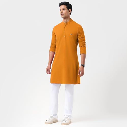 Men's Full Sleeve Knee Length Slim Fit Kurta