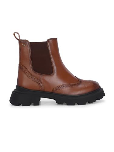 Delize Light - Tan women vegan leather, light weight, chelsea brogue ankle boots 67302-39