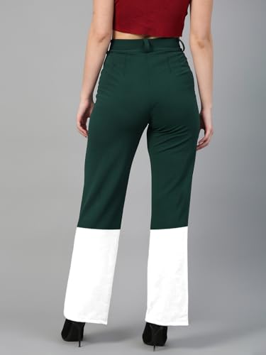 KOTTY Women's Straight Leg High-Rise Stylish Designer Trousers(Multicolor,26)
