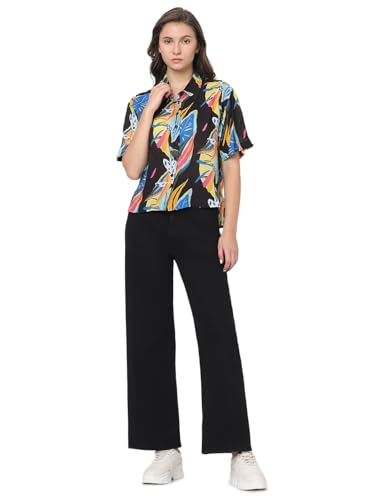 VERO MODA Women Tropical Print Multicolor Viscose Regular Fit Shirt