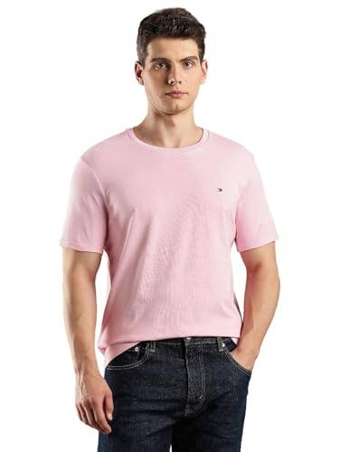 Tommy Hilfiger Solid Regular-Fit Cotton T-Shirt Classic Pink