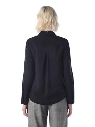 ONLY Women's Embroidered Regular Fit Black Shirt