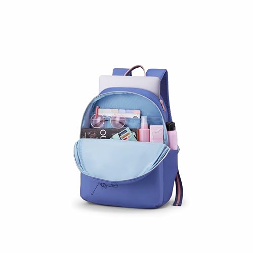 American Tourister Dona | 21 Ltrs | 2 Compartments | Bottle Pocket | Ergonomic Padded Back Panel & Shoulder Straps | High School Backpack | 1 Year International Warranty | Navy