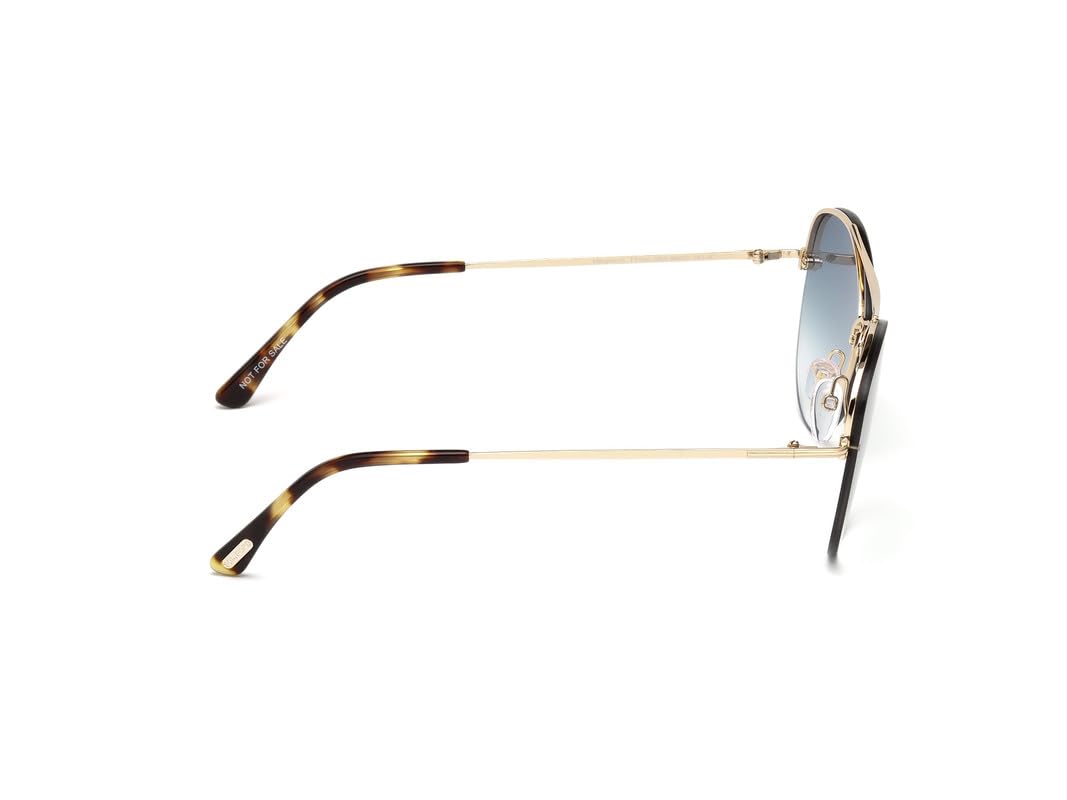 Tom Ford UV Protected Gold Aviator Half rim Sunglasses for Men - FT0566 60 28W