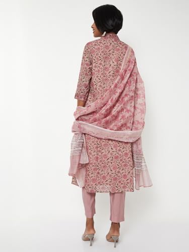 Max Women Floral Print A-line Kurta Set (Pink_L)