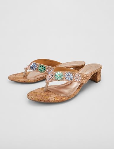 Catwalk Women Stylised Open Chunky Heels | For Women & Girls (ROSE GOLD,6 UK)