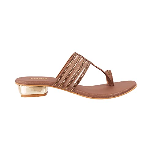 Mochi Womens Synthetic Antic Gold Slip Ons (Size (7 UK (40 EU))