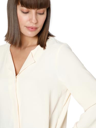 VERO MODA Women Solid Polyester Regular Fit Beige Shirt