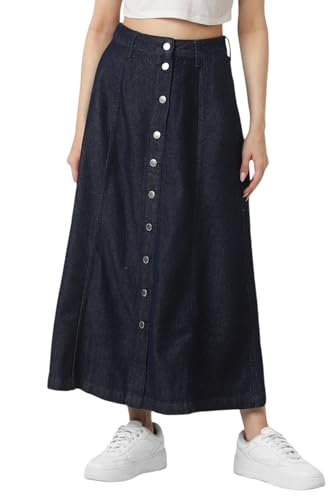 Women Navy Solid Casual Skirt