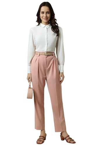 Allen Solly Women's Regular Casual Pants (AHTPERGB826626_Pink