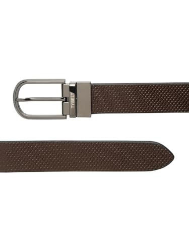 TYBELT Genuine Leather Belt for Men | Adjustable Waistband up to 34 Inches | Belt for Jeans & Dress Pants | Black & Brown (Pack of 1)_96_34