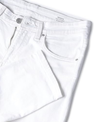 U.S. Polo Assn. Denim Co. Men's Brandon Slim Tapered Fit White Jeans (UDJENO3024_White_38)